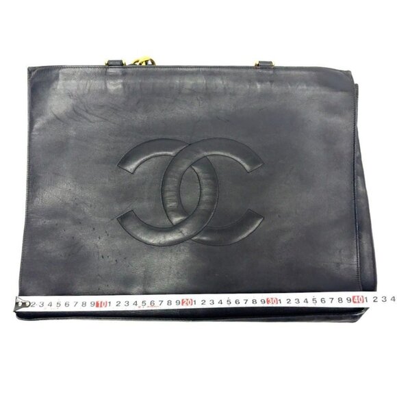 Authentic CHANEL Jumbo XL Shopping Tote Timeless Classic Black Lambskin Vintage - Picture 15 of 16